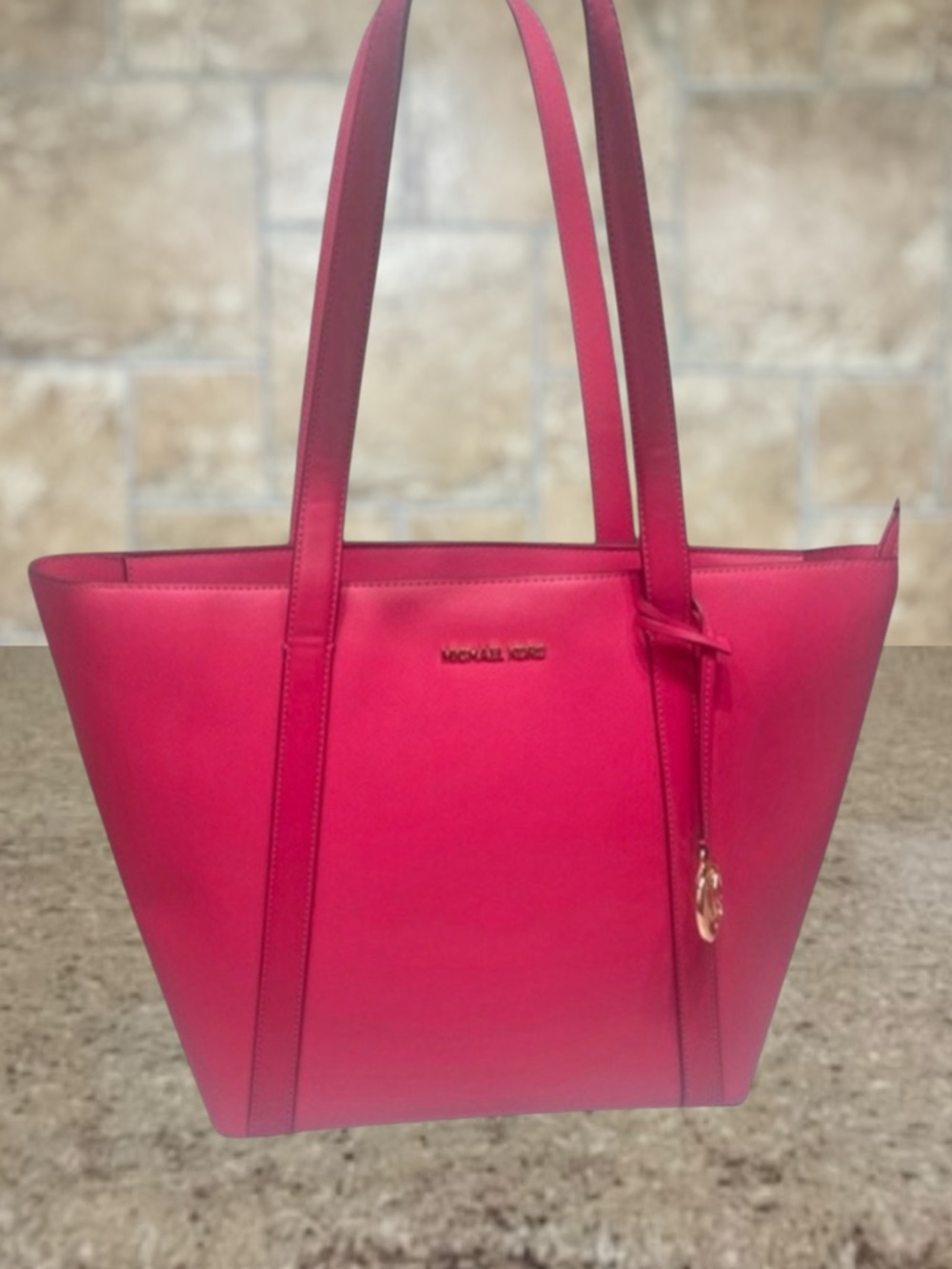 Michael Kors Pratt Lg Pink Tote Electric Pink
